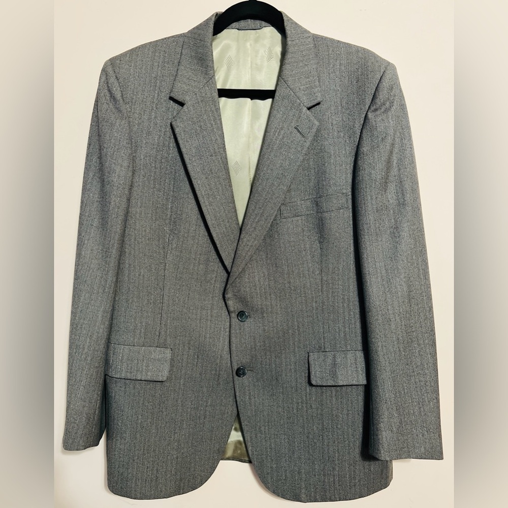 Lanvin Gray Pinstripe Men's Two-Button Suit Blazer